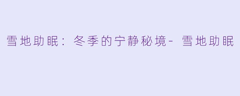 雪地助眠：冬季的宁静秘境