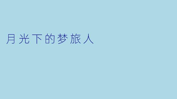 月光下的梦旅人