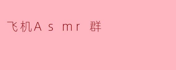 飞机Asmr群