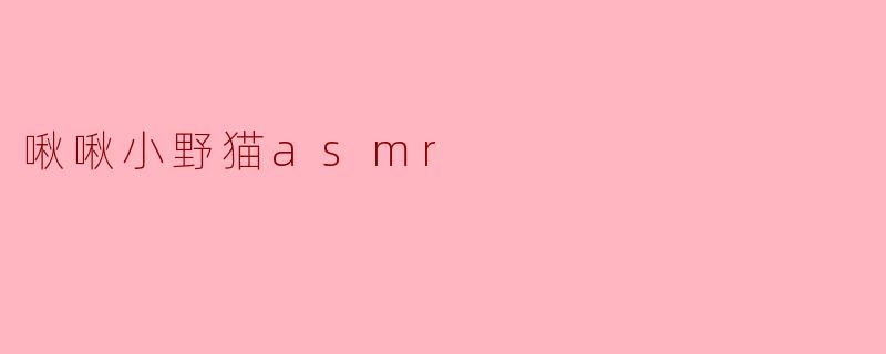 啾啾小野猫asmr