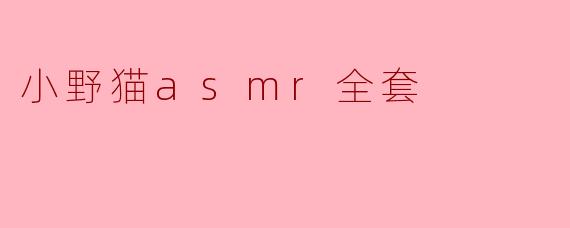 小野猫asmr全套