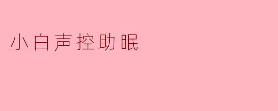 小白声控助眠